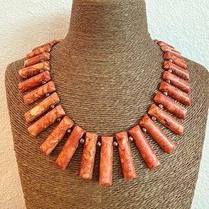 Jay King Dyed Coral and Sterling Silver Necklace